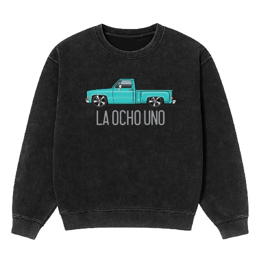 La Ocho Uno Light Turquoise Mineral Wash Sweatshirts