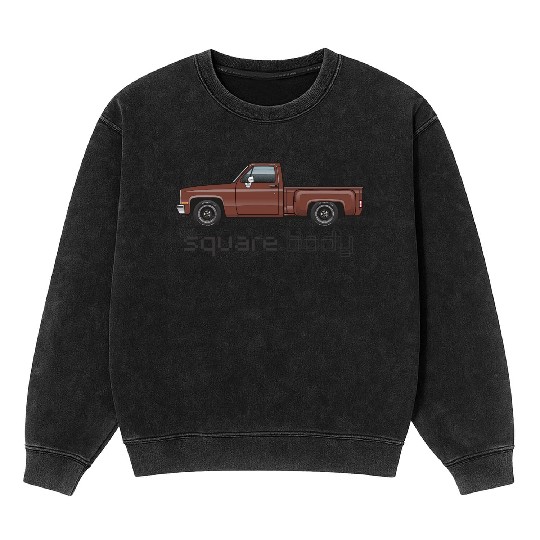 Square Body Dark Brown Mineral Wash Sweatshirts