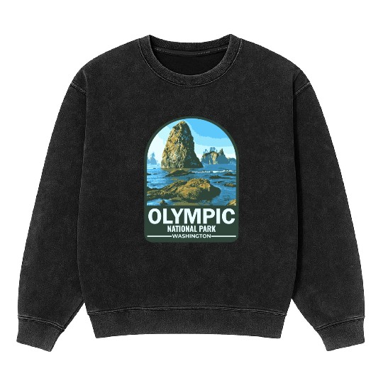 OLYMPIC national park Washington usa Mineral Wash Sweatshirts