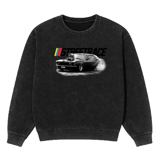 STREET RACE Muscle Car Supercharger Turbo Burnout Mineral Wash Sweatshirts