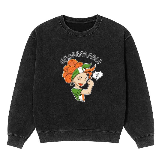 Irish Girl Unbreakable I Irish Heritage I Ireland Mineral Wash Sweatshirts