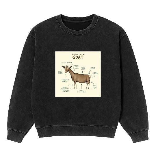 anatomy of a goat greeting card Mineral Wash Sweatshirts