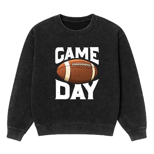 American Football Sunday Game Day Mineral Wash Sweatshirts