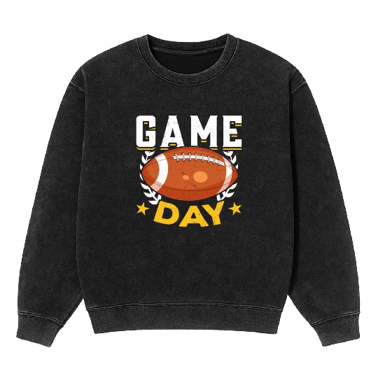 Football Game Day American Football Mineral Wash Sweatshirts