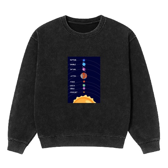 Solar System Mineral Wash Sweatshirts