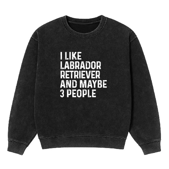 I Like Labrador Retriever And Maybe 3 People Dog Mineral Wash Sweatshirts