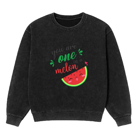 you are one in a melon- cute watermelon Mineral Wash Sweatshirts