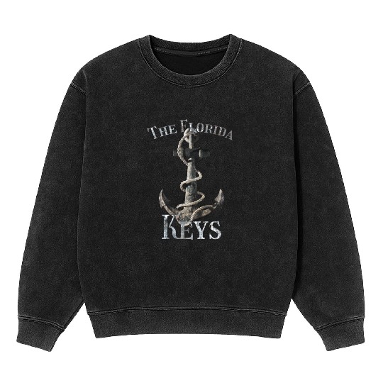 Florida Keys Vacation Nautical Anchor Sailing Mineral Wash Sweatshirts