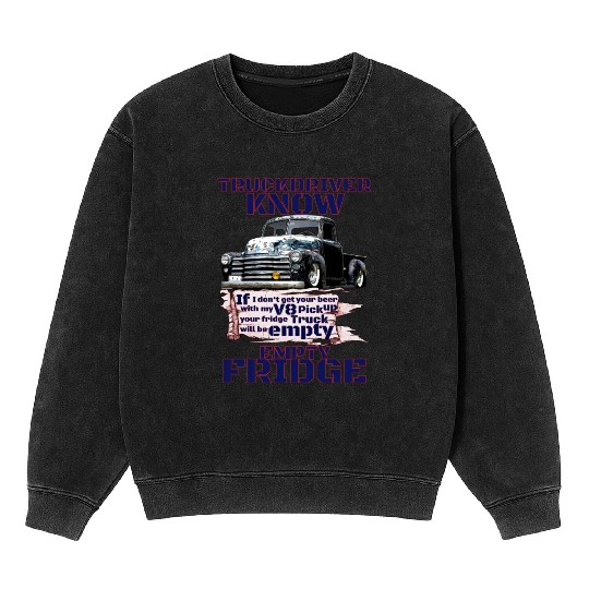 V8 Truck Driver under American Flag Mineral Wash Sweatshirts
