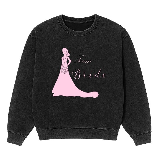 team bride pink silhouette bachelorette party Mineral Wash Sweatshirts