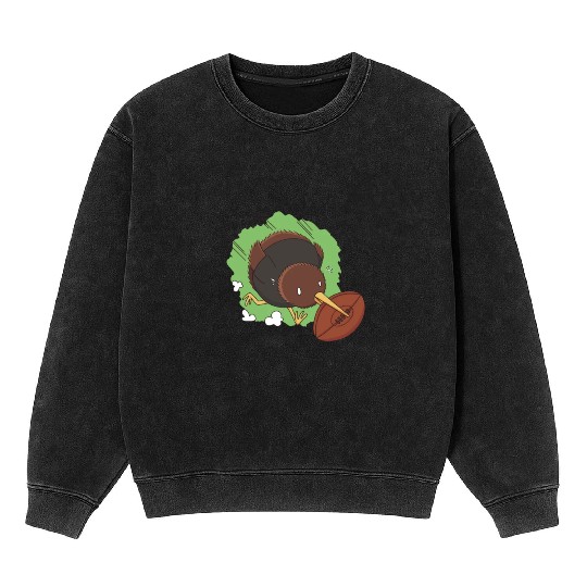 Funny Kiwi Animal Mineral Wash Sweatshirts