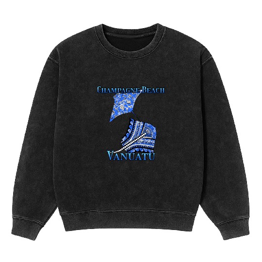 Champagne Beach Vacation Tribal Stingrays Mineral Wash Sweatshirts