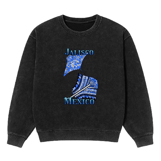 Jalisco Vacation Tribal Stingrays Mineral Wash Sweatshirts