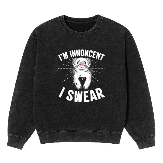 Ferret Keeper Animal Rights Pet Lovers Lifestyle Mineral Wash Sweatshirts