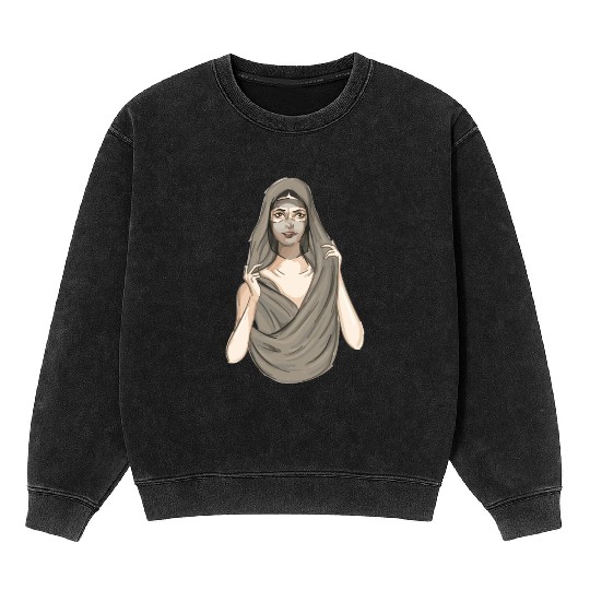 Arabic Woman Hijab Belly Dance Arabic Woman Hijab Mineral Wash Sweatshirts