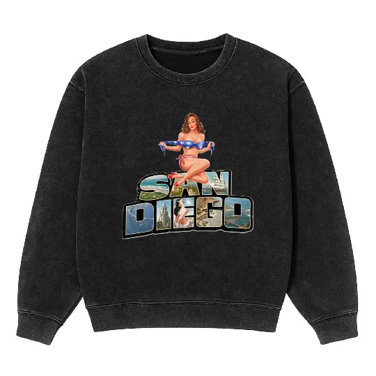 San Diego Pin Up Mineral Wash Sweatshirts