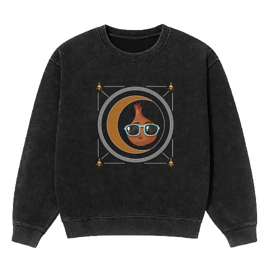 Onion Vegetable Mineral Wash Sweatshirts, Onion Wearing Sunglasses