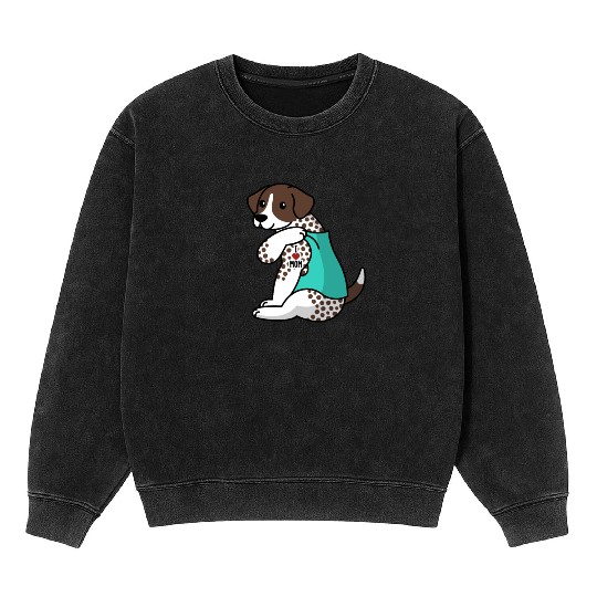 I Love Mom Tattoo German Shorthaired Pointer Mineral Wash Sweatshirts