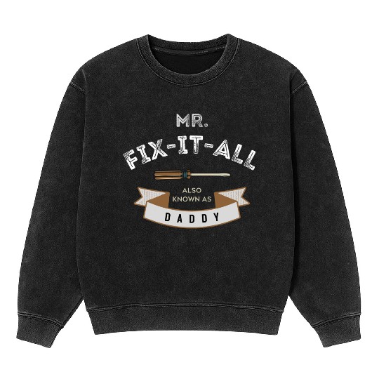 Black Beige Light Brown Vintage Father's Day Mineral Wash Sweatshirts