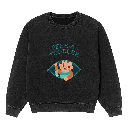 Peek-a-Toddler child play fun Peek-a-Toddler child Mineral Wash Sweatshirts