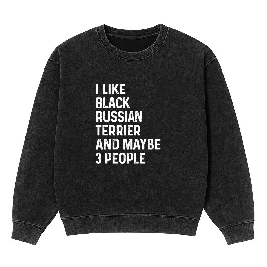 I Like Black Russian Terrier And Maybe 3 People Mineral Wash Sweatshirts