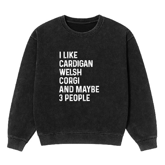 I Like Cardigan Welsh Corgi And Maybe 3 People Mineral Wash Sweatshirts