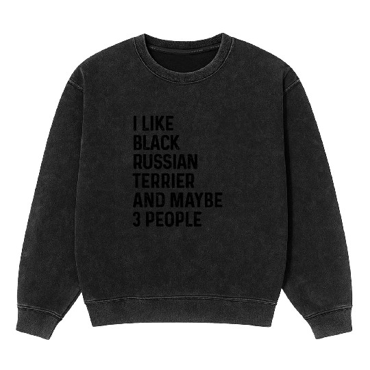 I Like Black Russian Terrier And Maybe 3 People Mineral Wash Sweatshirts