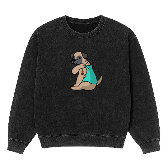 I Love Dad Bullmastiff Mineral Wash Sweatshirts