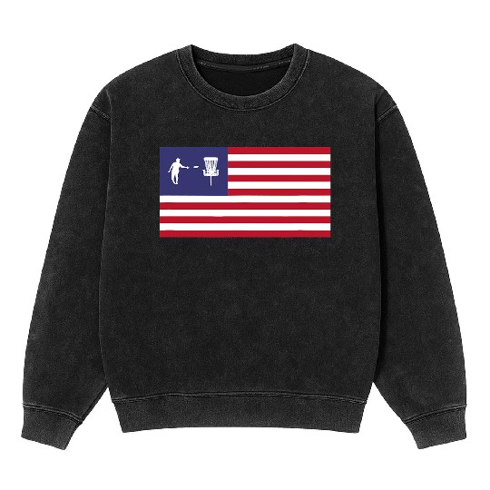 Disc Golf American Flag Mineral Wash Sweatshirts