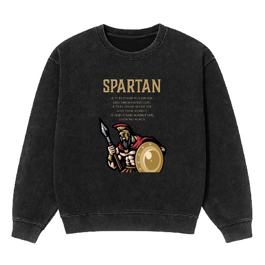 Spartan Soldier Motivation Warrior Training Mineral Wash Sweatshirts