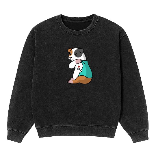 I Love Dad Guinea Pig Mineral Wash Sweatshirts