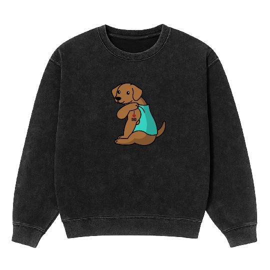 I Love Dad Vizsla Mineral Wash Sweatshirts