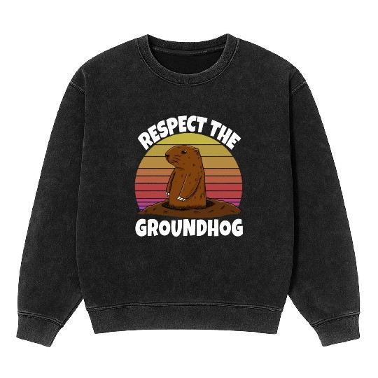 Respect The Groundhog Mineral Wash Sweatshirts