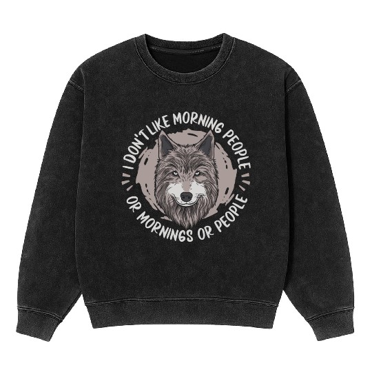 Wolf Wolves Mineral Wash Sweatshirts