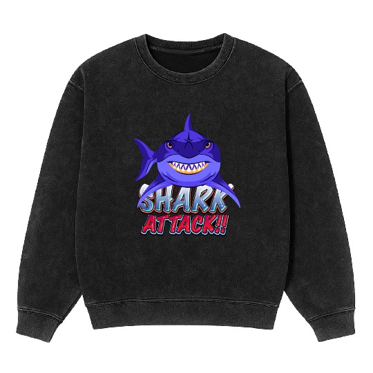 Shark Attack Mineral Wash Sweatshirts