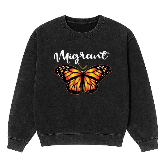 Migrant Monarch Butterfly Lover Cute Butterflies Mineral Wash Sweatshirts