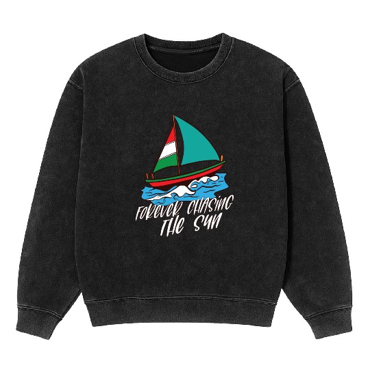 Sailing Sailboat Boating Retirement Plan Yacht Mineral Wash Sweatshirts
