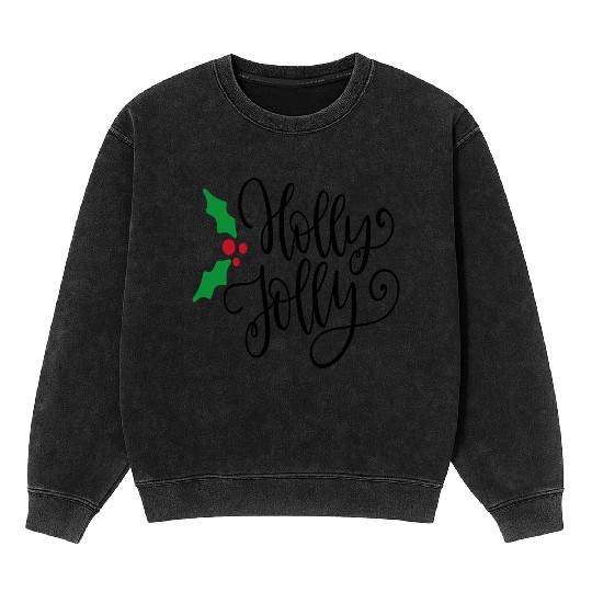 Holly Jolly Mistletoe Holiday Mineral Wash Sweatshirts