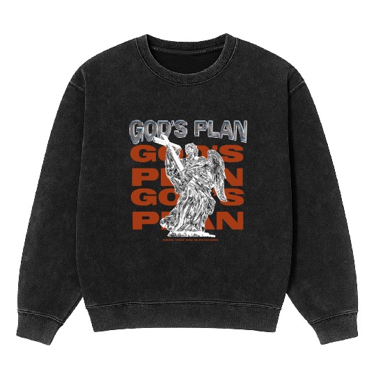 Gods Plan Streetwear Design Mineral Wash Sweatshirts