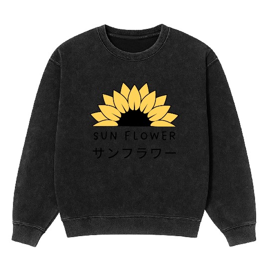 Sun Flower Mineral Wash Sweatshirts