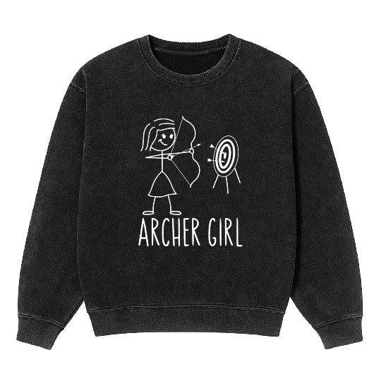 Archery Bow Archer Girl Vintage Mineral Wash Sweatshirts