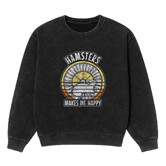 Rodent Animal Sweet Hamster Wheel Mineral Wash Sweatshirts
