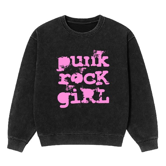 Punk Rock Girl Mineral Wash Sweatshirts
