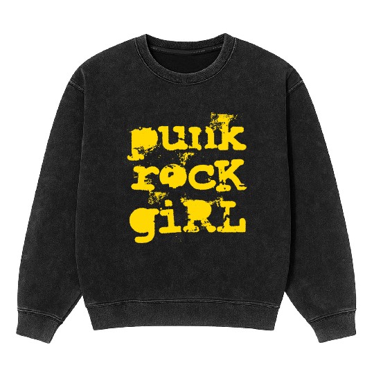 Punk Rock Girl Mineral Wash Sweatshirts