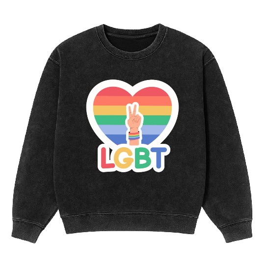 Pride flag heart - Pride quote lgbt community Mineral Wash Sweatshirts