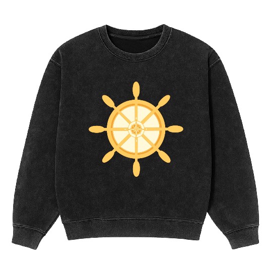 Ship's Wheel, nautical star & cardinal points Mineral Wash Sweatshirts
