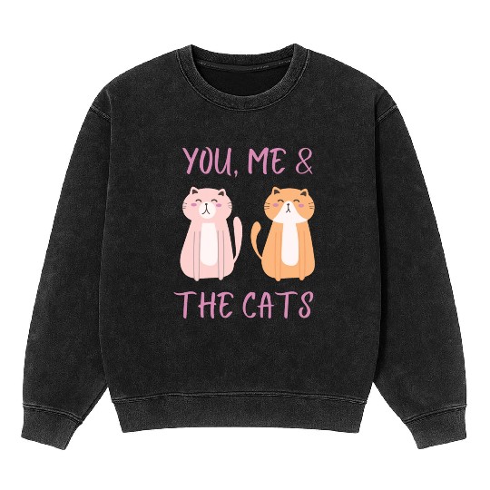 ask me about my cat funny cat Mineral Wash Sweatshirts