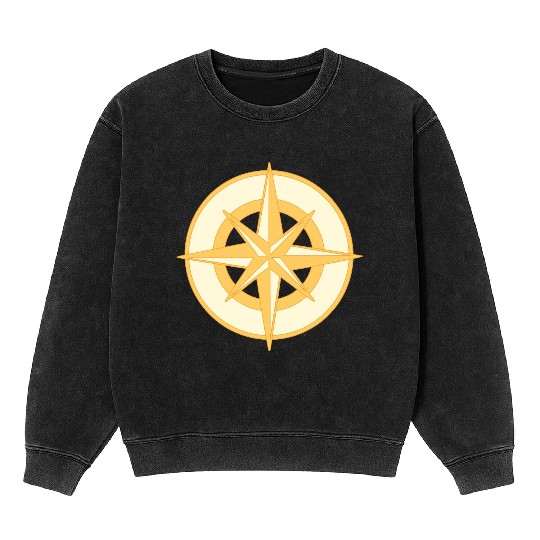Nautical Compass star / rose, cardinal directions Mineral Wash Sweatshirts