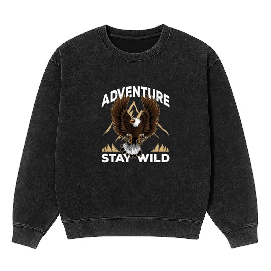 Adventure Lover Bald Eagle Natural Park Camping Mineral Wash Sweatshirts