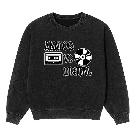 Analog Vs Digital - Music Production Design Mineral Wash Sweatshirts